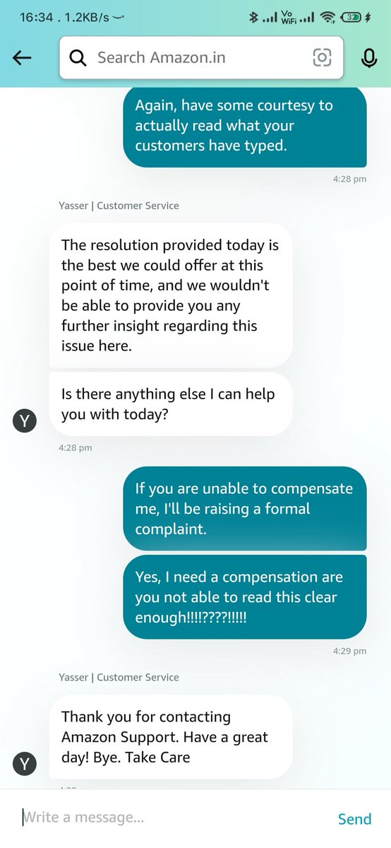 heenam26's tweet photo. @AmazonHelp @amazonIN @amazon @AmazonHelp see for yourself how attentive and helpful your customer service is. https://t.co/yxsDwv906R