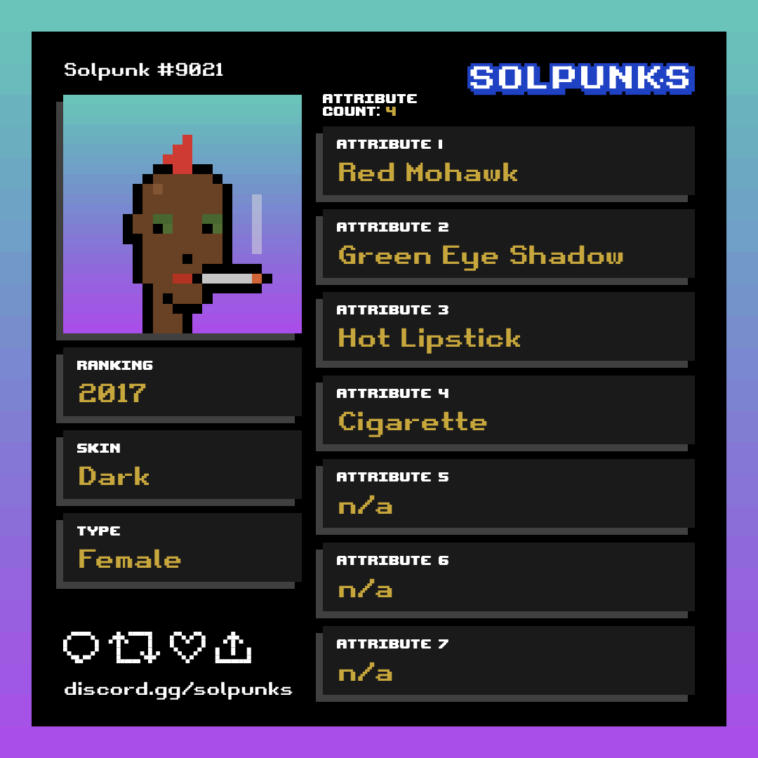 PunksDAOSales's tweet image. SolPunk 9021 has been sold! 

Price: 5.29 SOL ($95 USD) 

→solanart.io/collections/so…

@PunksOnSolana
@SolPunksDAO
#SolPunks #SOL #NFT

solscan.io/tx/2n48JLwAmTx…