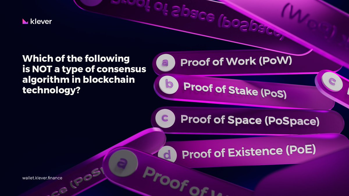 Which of the following is NOT a type of consensus algorithm in #blockchain technology? 👀

Which one do you prefer &amp; why?