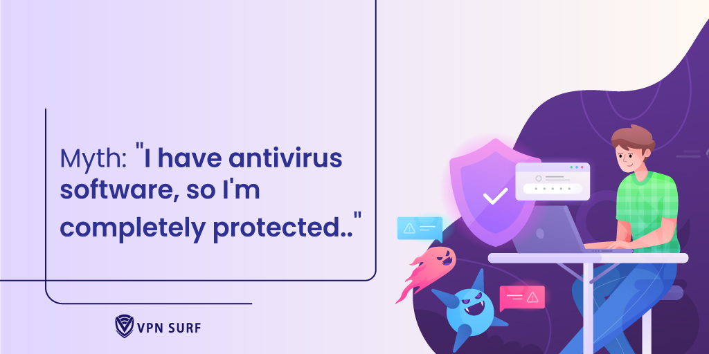 VPN_Surf's tweet photo. Fact: Cybercriminals are always finding new ways to bypass antivirus software. Don't rely on one security measure alone - use multiple layers of protection to keep your devices and information safe. #cybersecuritytips #multilayeredprotection https://t.co/di07xpYcPk