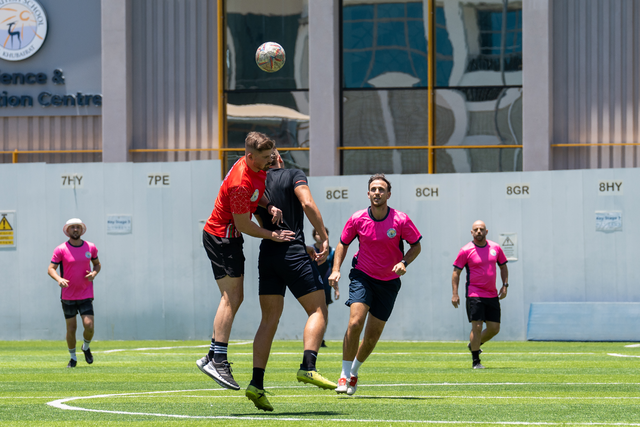 BSAKAbuDhabi's tweet photo. Competitive to the last, Year 13 students took on Staff in our annual ‘Raja Cup’ football match last week, resulting in a well-deserved victory to the staff with a final score of 1-0.  #BSAKRajaCup #BSAKSixthform  #BSAKfootball https://t.co/8PyCuwkYKE