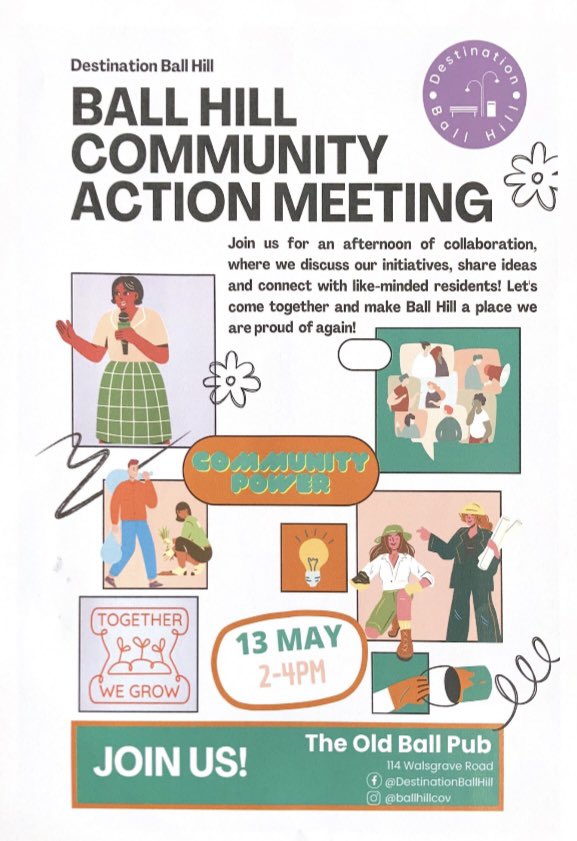 Saturday 13th May 2pm to 4pm - The Old Ball, Walsgrave Rd. <a href="/cfgCovandWarks/">Connecting for Good</a> <a href="/grapevinecandw/">Grapevine Coventry and Warwickshire</a> #connectingforgoodcov #destinationballhill