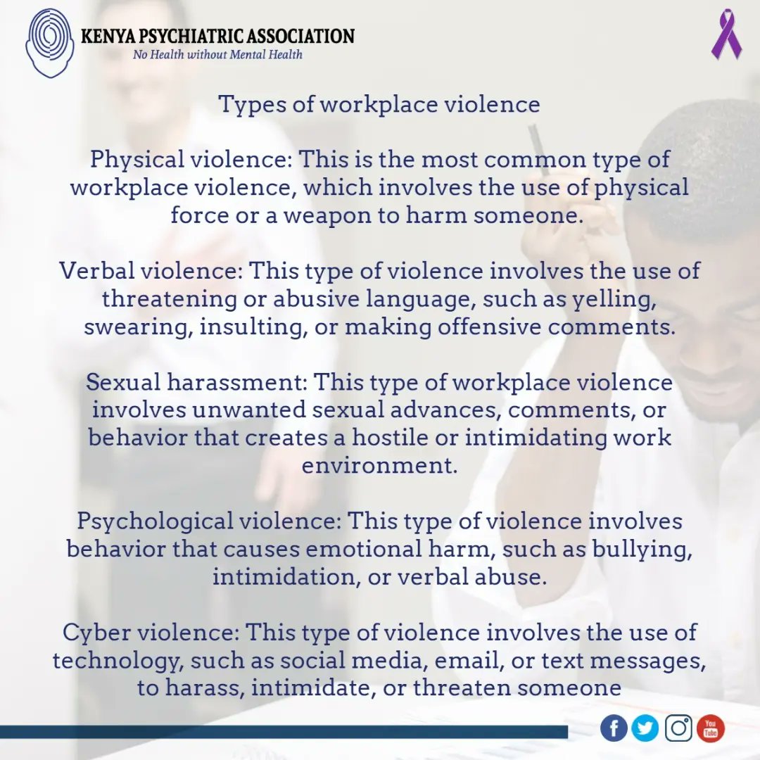 Creating a Safe and Healthy Workplace: Protecting Employees from Workplace Violence, Join us today as we explore more on this #SafeWorkplace #WorkplaceViolencePrevention #EmployeeSafety #HealthyWorkplace#mentalhealth254 #mentalhealthawarness #breakthesilence