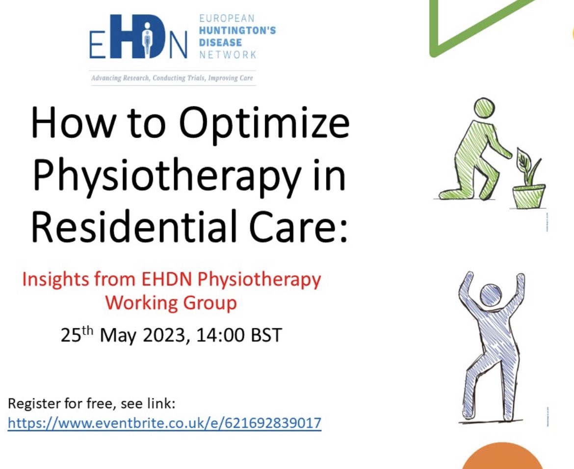 Join our upcoming  Free Webinar <a href="/EHDN_GRANTM/">EHDN Collaborations</a> <a href="/EHDN_News/">EHDN News</a> <a href="/HDA_tweeting/">Huntington's Disease Association</a> 
Physiotherapy in Huntington's Disease
25th May, 2pm BST

#HDAwarenessMonth 
#Huntingtonsdisease 
#physiotherapy