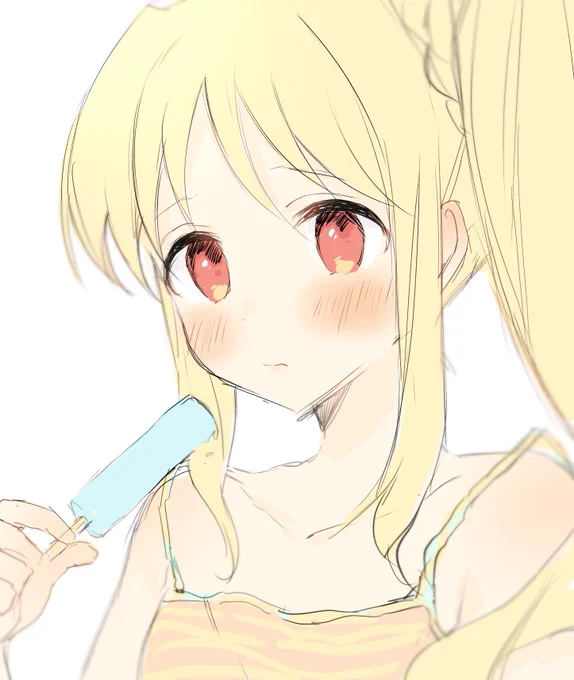 好きな人のこと考えるのに夢中になってアイス溶けてきちゃうの好きというらくがき
