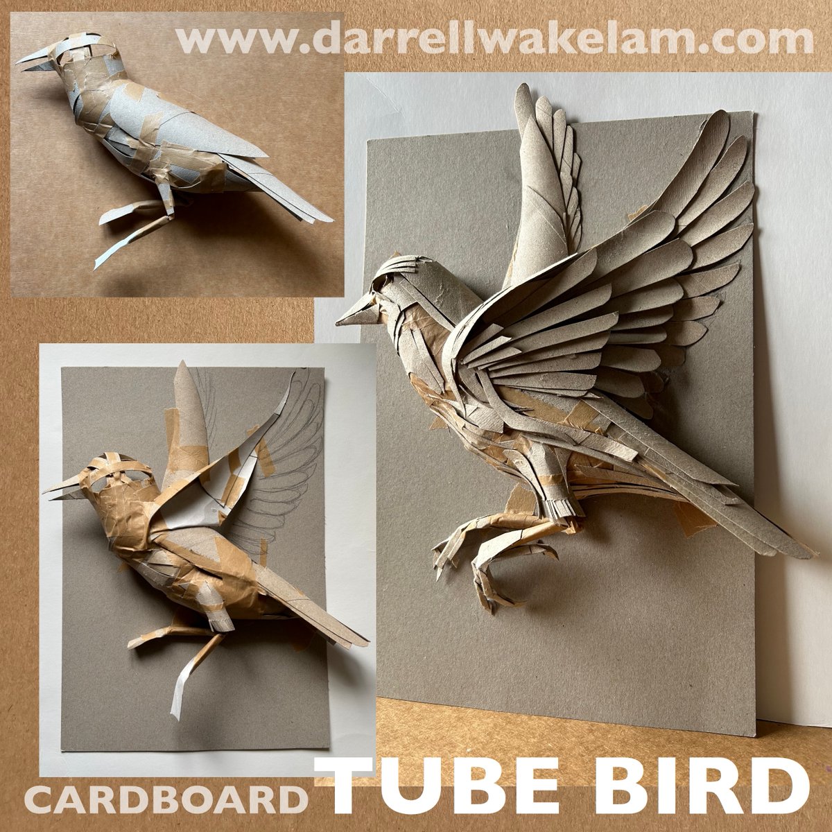 DarrellWakelam's tweet photo. Bird made entirely from leftover cardboard tubes. 
https://t.co/28aN3vN8fg #ArtShaped https://t.co/dMYYytXANC
