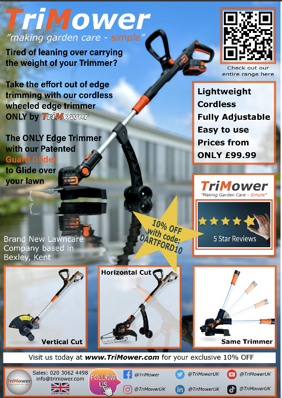 dartfordliving's tweet photo. If you are planning on gardening this bank holiday why not take the effort out edge trimming with the TriMower. Find out more about this product from a brand new local lawn care company by heading to the link below. 
https://t.co/nPSKfG6aHC https://t.co/ygEF7k6EMZ