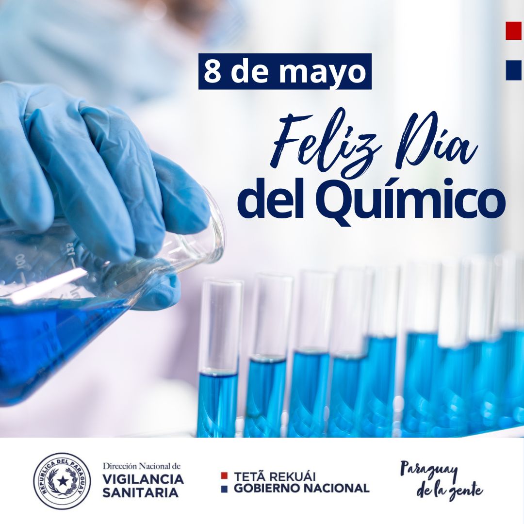 DINAVISApy's tweet photo. 🧑‍🔬 Feliz Día del Químico
El 8 de mayo se celebra el Día del Químico paraguayo, en conmemoración a la fundación de la Facultad de Química y Farmacia de la Universidad Nacional de Asunción.
Saludamos a los profesionales que cumplen un importante rol en la seguridad sanitaria. https://t.co/yBkqw9KaeJ
