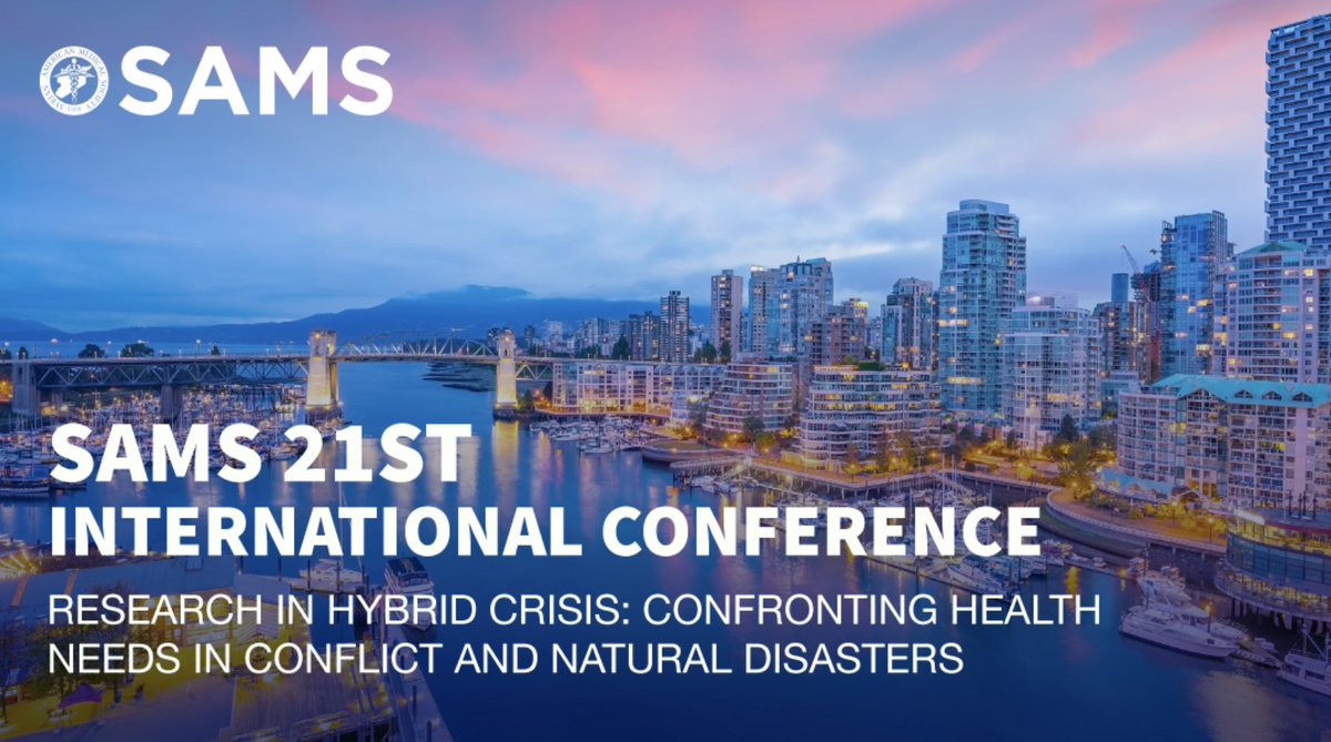AulaAb's tweet photo. Planning for @sams_usa #Vancouver scientific conf on #Conflict #Disasters & #Health is coming together - register here https://t.co/6N7WJ5JEFP on 1-2nd July
Already excellent confirmed speakers on #disastermedicine #earthquakes #MHPSS #attacksonhealth #MedEd #ethics..
@DrMhamze https://t.co/r75xKnSASn