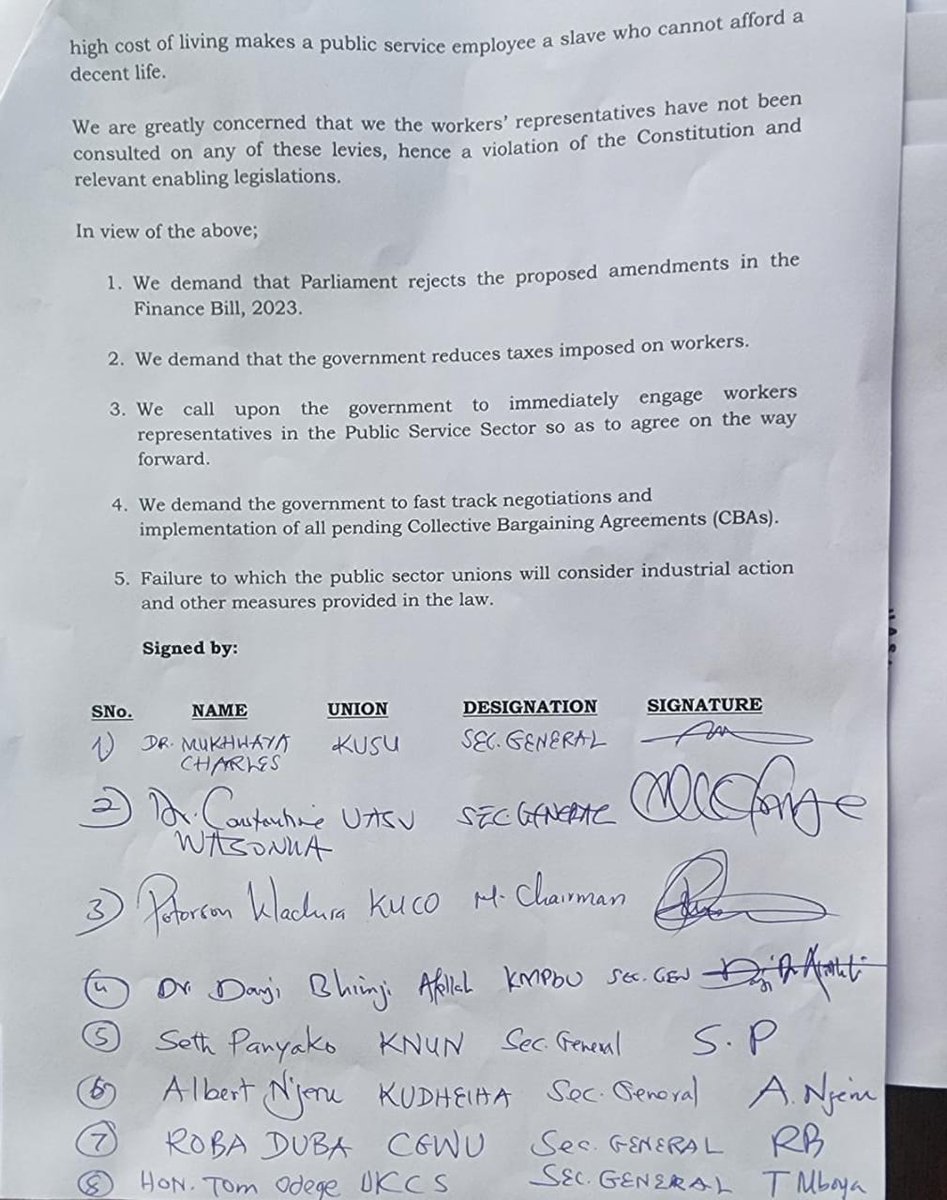 Davji's tweet photo. As public service sector trade unions, we are greatly concerned about the proposed Finance Bill 2023 and the continued over taxation of public servants in Kenya. Despite the fact that an employee's salary is protected by law, the tax authorities continue to raid... https://t.co/qBO7NQjkQw