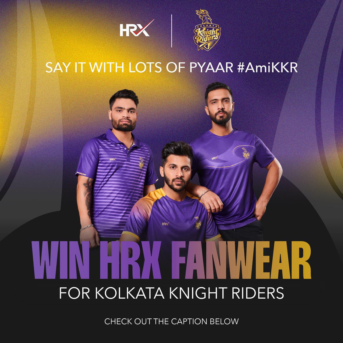 🚨CONTEST ALERT!🚨

Show up to this T20 season to say #AmiKKR, say it in style 👀 Here’s how 👇

Stand a chance to win HRX Fanwear for KKR with these 3 easy steps 👇
🏏 Comment #AmiKKR
🏏 Tag 3 @KKR fans
🏏 Follow @hrxbrand 

#HRXForTheKKRSpirit #KKR #IP2023 #FanTohFanHotaHai