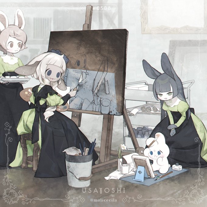 「painting (object) palette (object)」 illustration images(Latest)