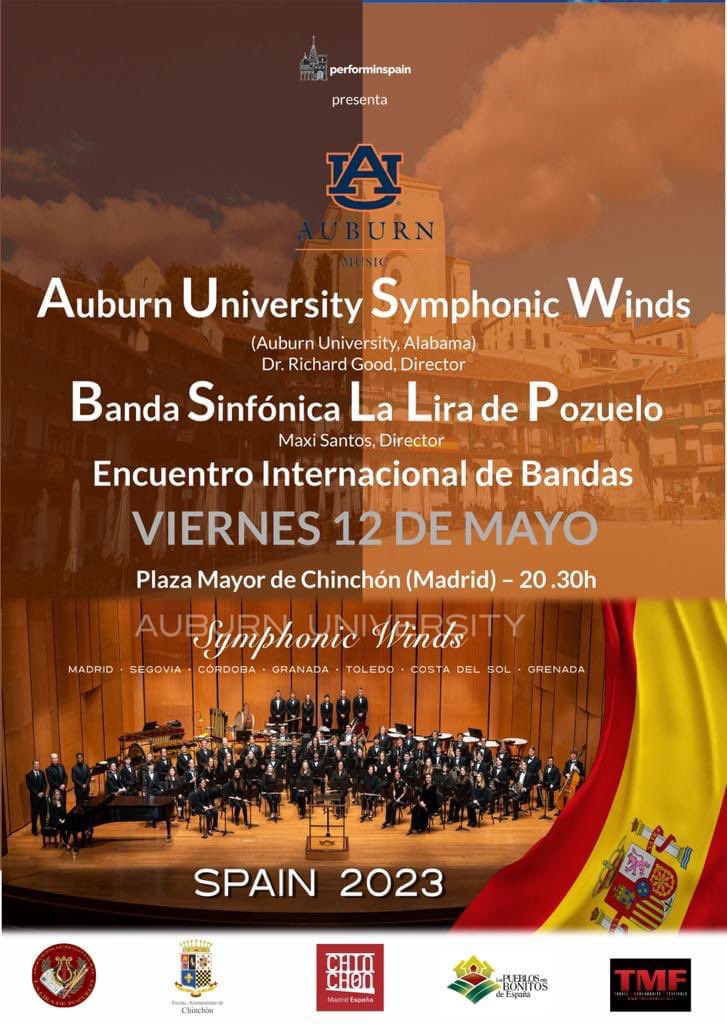 🎼🎻 La plaza Mayor de Chinchón acoge, este viernes 12 de mayo, el Encuentro Internacional de Bandas con la participación de la Banda Sinfónica La Lira de Pozuelo y Auburn University Symphonic Winds. 

🕛 20:30 horas
🎟️ Gratuito