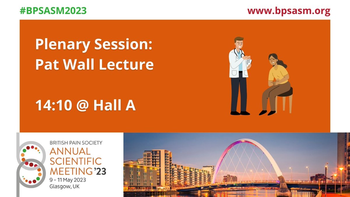 BritishPainSoc's tweet image. This year&apos;s Pat Wall Lecture at #BPSASM2023 will be given by @bannister_lab from the UK.

Join us to learn more about the top-down control of pain in health and disease.