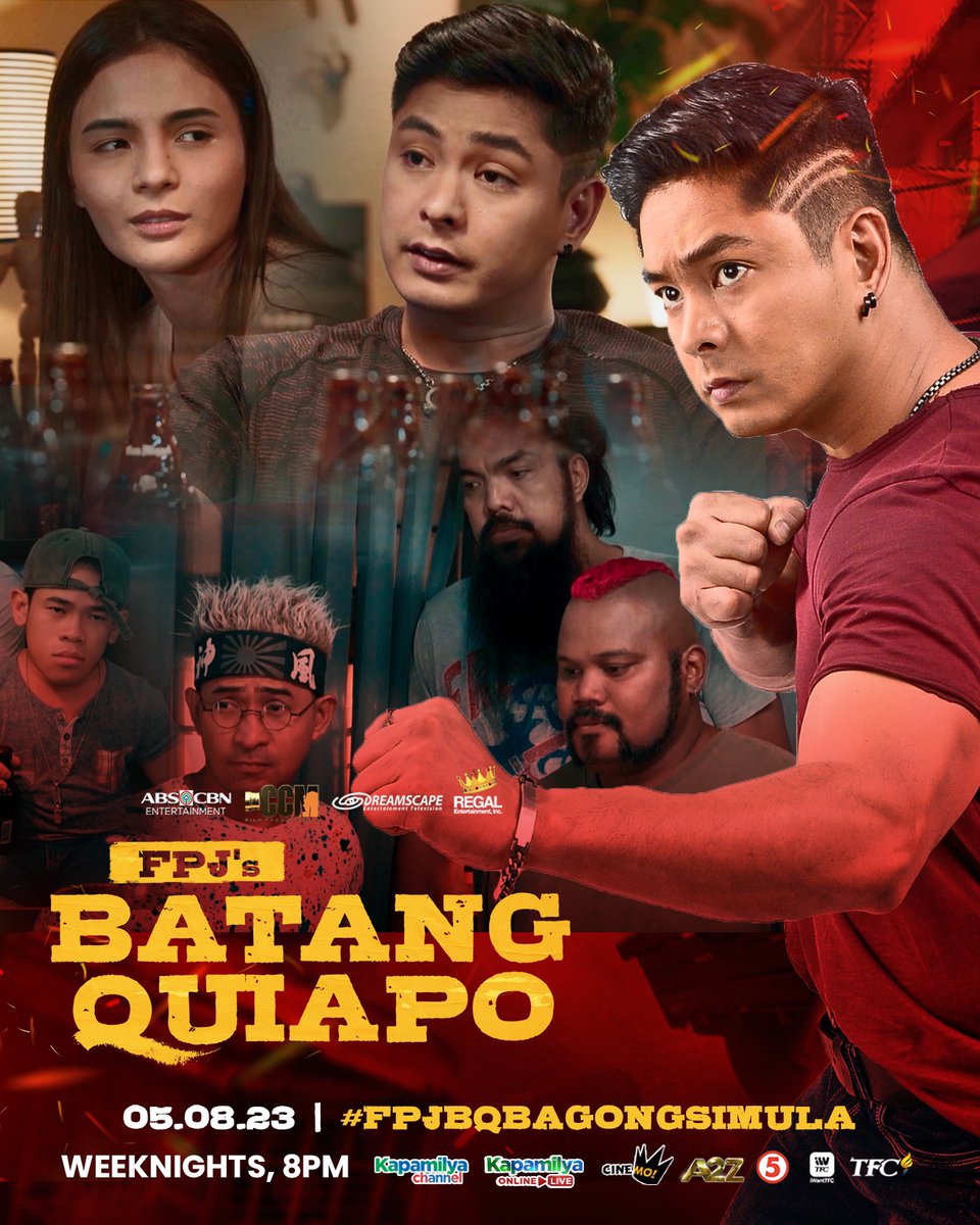 ABSCBN's tweet photo. Anong pagbabago ang kakaharapin ng grupo ni Tanggol at Mokang? Abangan ngayong gabi sa #FPJBQBagongSimula 

#FPJsBatangQuiapo, 8PM sa Kapamilya Channel, Kapamilya Online Live, Cinemo, A2Z, at TV5! Mapapanood rin sa iWantTFC at TFC! https://t.co/f0uVzRIoG4