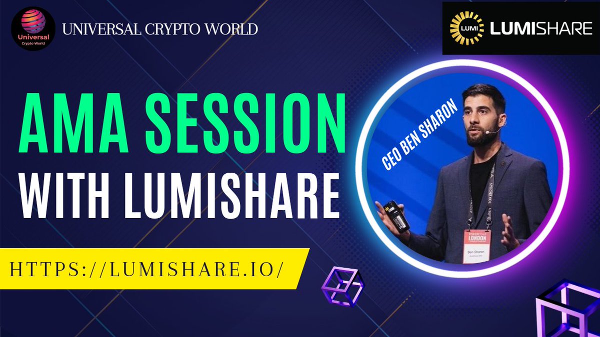 UniCrypto_World's tweet photo. 💠Chat AMA Session With LumiShare...
 
🎁Prize: 50 Lumi Tokens
📆Date: 5th June, 2023.
At  2:00 PM UTC..
🏨 Venue: https://t.co/FcRXr87iex

〽️ Rules:

1️⃣. Follow 

@UniCrypto_World
     &amp;
@Lumishare_Lumi

2️⃣. Like , Retweet , Comment Your Questions and Follow project. https://t.co/uz59T2FkTI