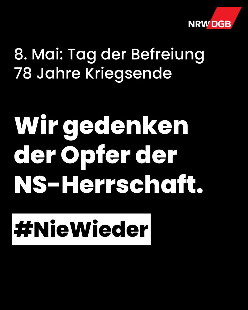 #8Mai- #TagDerBefreiung. Wir gedenken der Mio. Menschen, die von den Nazis verfolgt &amp; ermordet wurden. Und wir sagen klar: Der 8. Mai muss Feiertag werden als ein Tag gegen Rassismus, Ausgrenzung &amp; Diskriminierung, der die Erinnerung an die Schrecken der Vergangenheit wach hält.