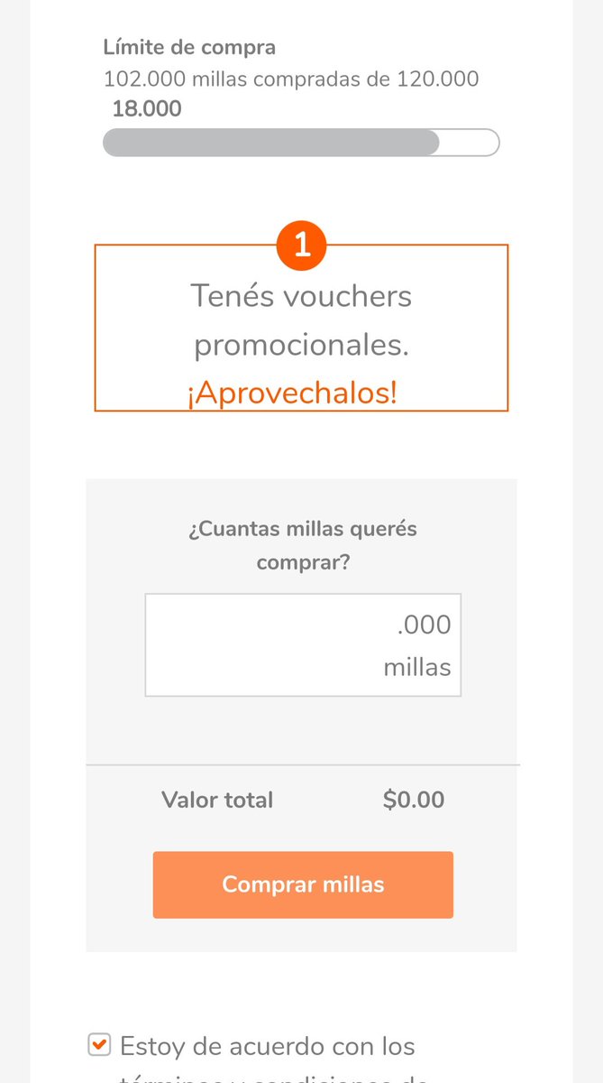 NFTed_'s tweet photo. @adrianratam Buenas Adrian! Como andas? Quería consultarte sobre esta situación... soy miembro del club 1000 de smiles hace un par de meses. Solo compré 102k de millas desde que tengo la cuenta. No sé por qué ahora solo me deja comprar 18k y no más. Tenes idea que puede estar pasando? https://t.co/lYaYXHPAZU