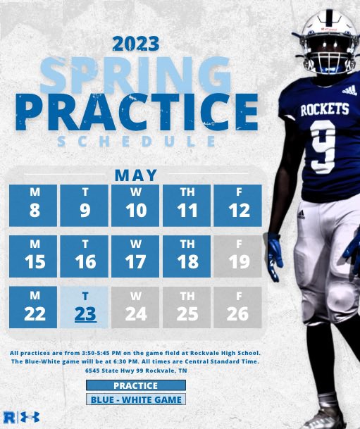 Rockvale_FB's tweet photo. Wake up! Day 1 of Spring Practice! 

#RocketsUp🚀 #ALLIN #FAMILY #STK https://t.co/IetDyJ2oWi