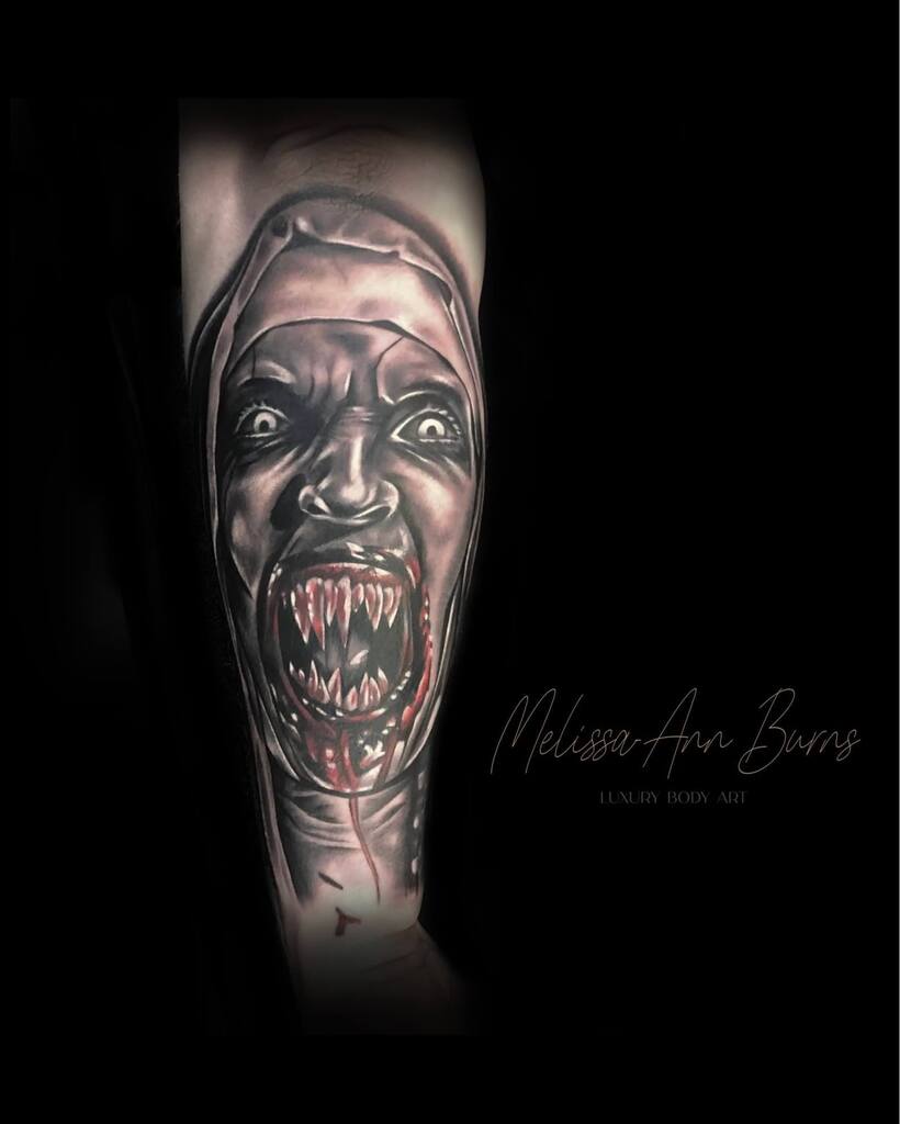 iconyxtattoo's tweet photo. The Nun tattoo by @tattoos.mel 

For bookings please contact the shop page or Mel directly. 

Aftercare: @butterluxe_uk 
Machine: @cheyenne_tattooequipment 
Needles: @ghostcartridges and @kwadron 
Supplies: @starrtattoosupplies @killerinktattoos @barber_dts and @xyonuk . 
In… https://t.co/JkjRlASHs8