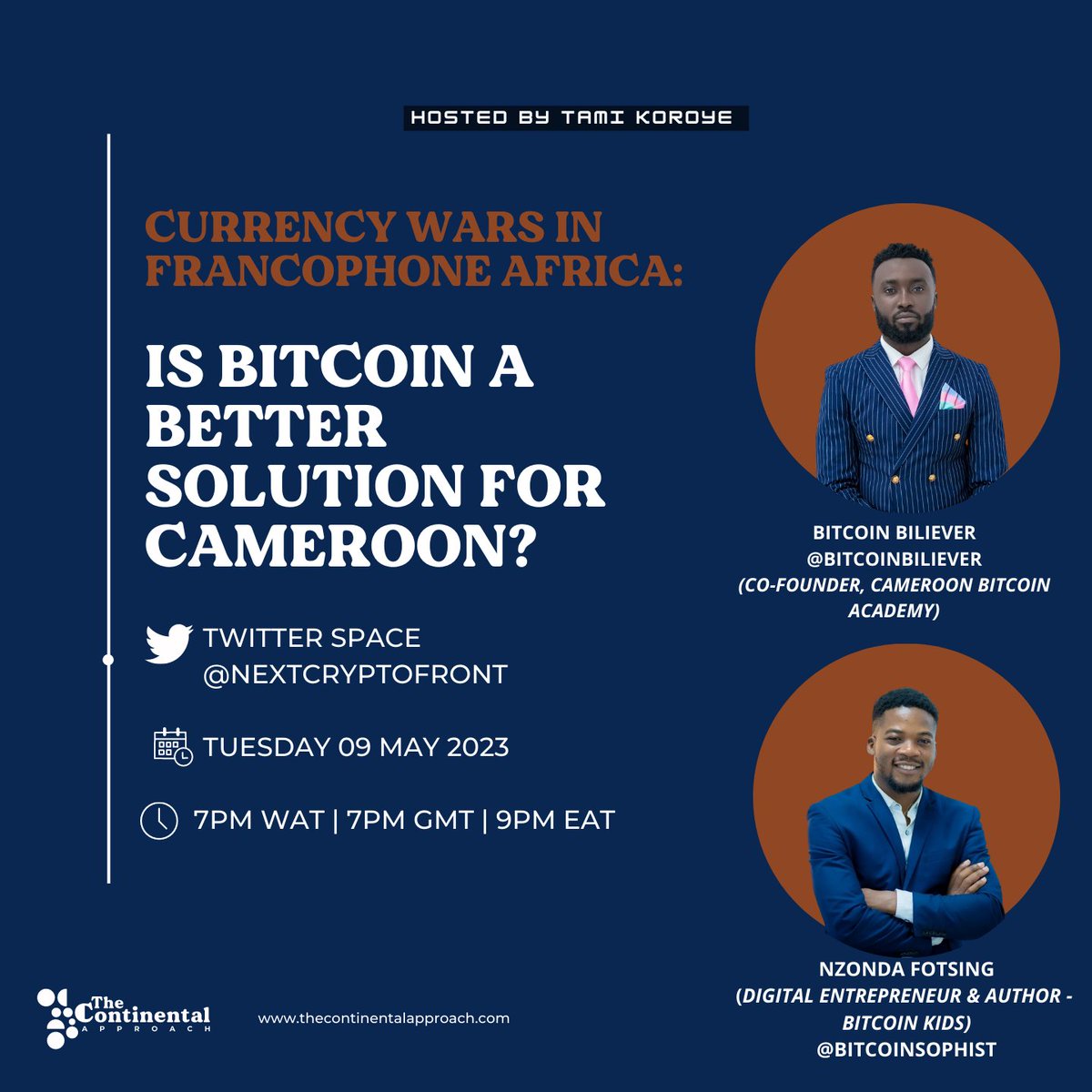 Join us for the next Crypto Tuesday space: Currency Wars in Francophone Africa! 🚀 Explore if Bitcoin is the solution for Cameroon's economic empowerment. 🌍 Don't miss this insightful discussion with <a href="/BitcoinBiliever/">Derick means Business</a> and <a href="/BitcoinSophist/">Nzonda Fotsing Sr</a> on embracing Bitcoin in Francophone Africa