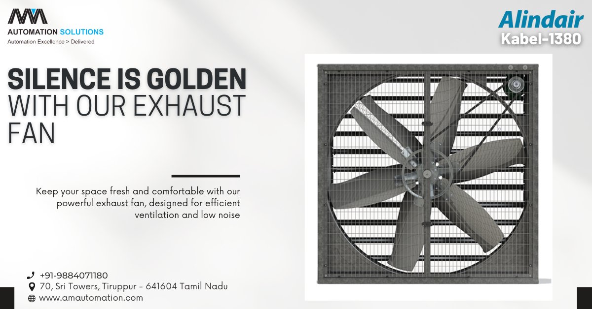Looking for an efficient and powerful exhaust fan for your industrial workspace? Look no further than the Kabel 1380! With a stainless steel wing material and a 44,500 m3/h air flow, it's the perfect choice for optimal air quality and comfort. #industrialfans #ventilationsystems