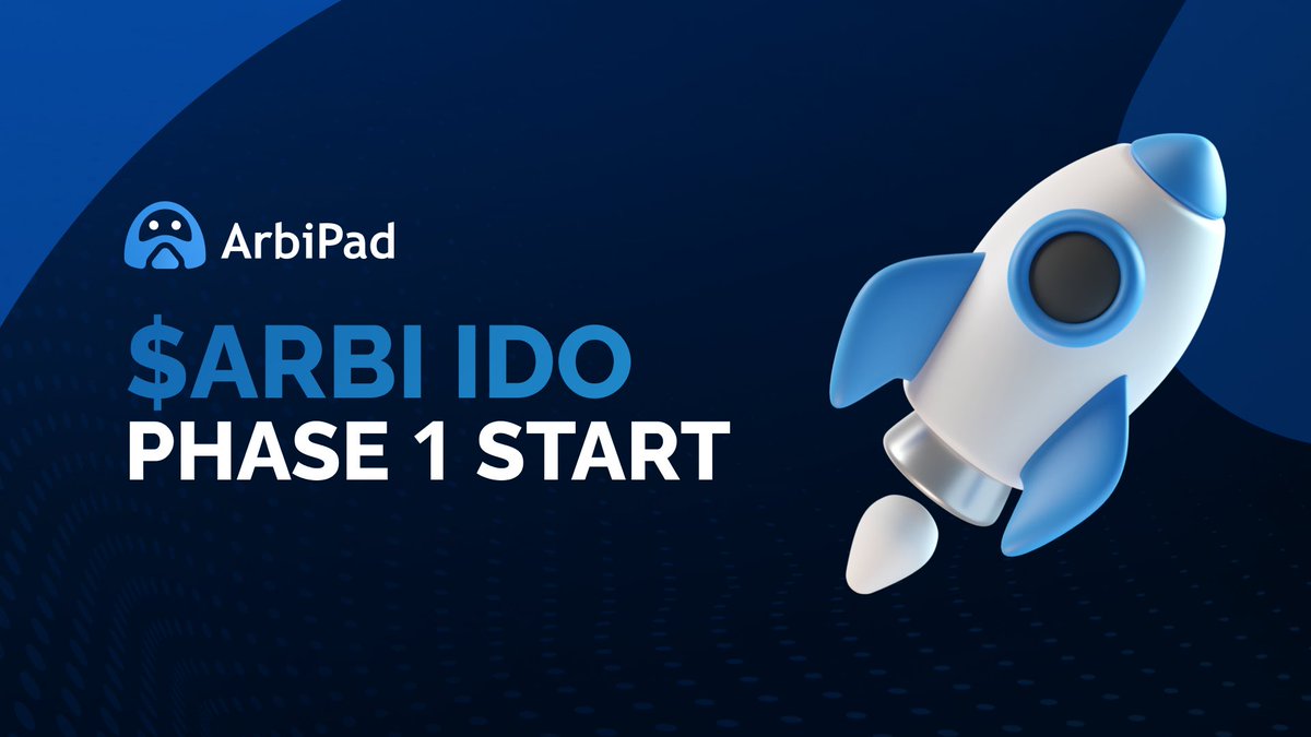 📢 $ARBI IDO Phase 1 is now officially LIVE!

✅ Contribution Page [GGG staking]: arbipad.com/project/arbipa…

✅ Contribution Page [Zealy Whitelist]: arbipad.com/project/arbipa…

$ARBI IDO Phase 1 will be live for 24 hours and giving you plenty of time to contribute

⚠️ any left over