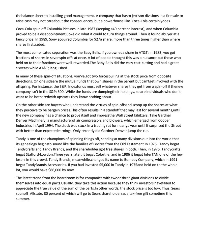 Finding Compounders on Twitter "Peter Lynch on analyzing Spinoffs"