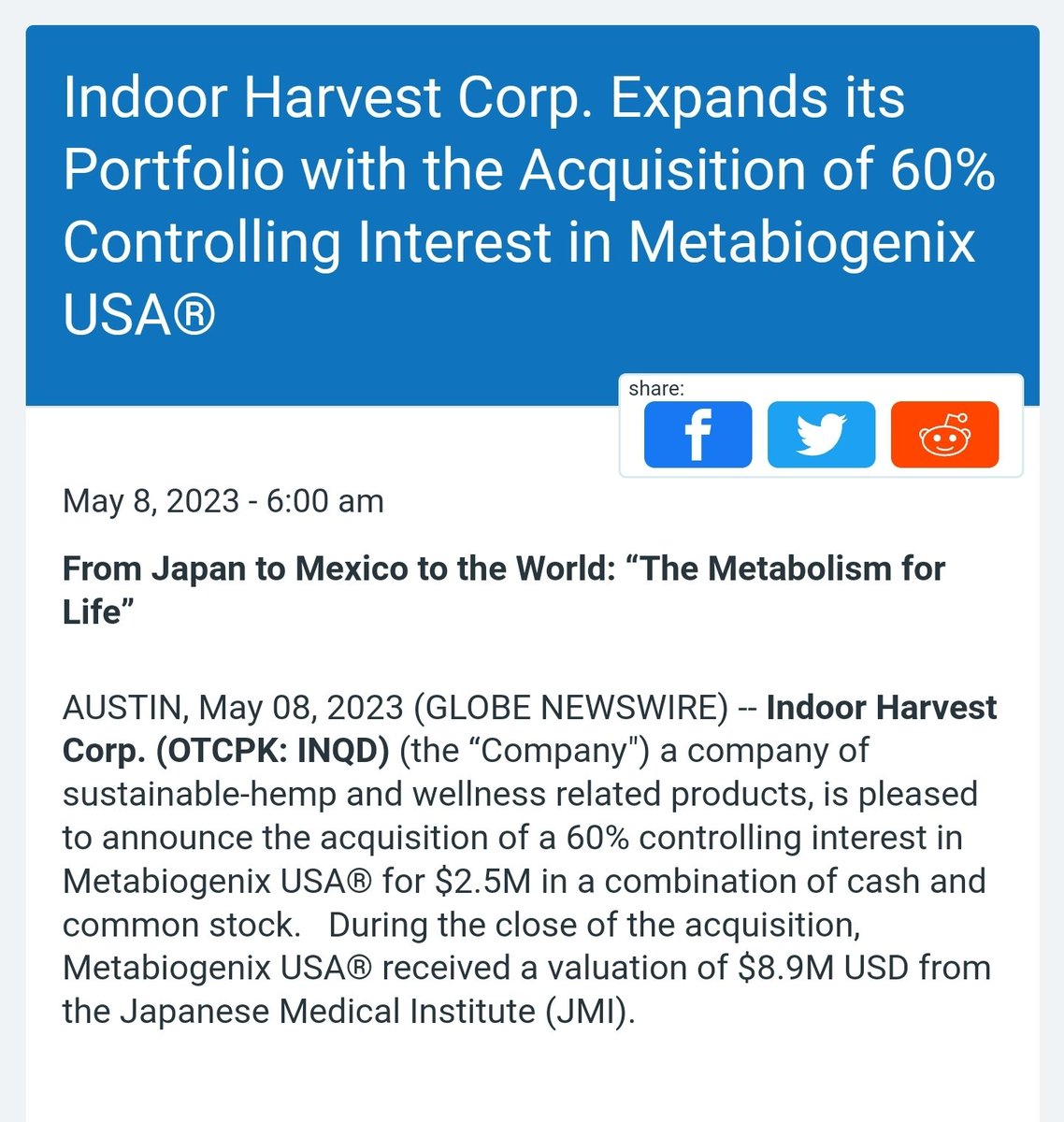 1Love_INQD's tweet image. $INQD 👑 Back to back Acquisitions