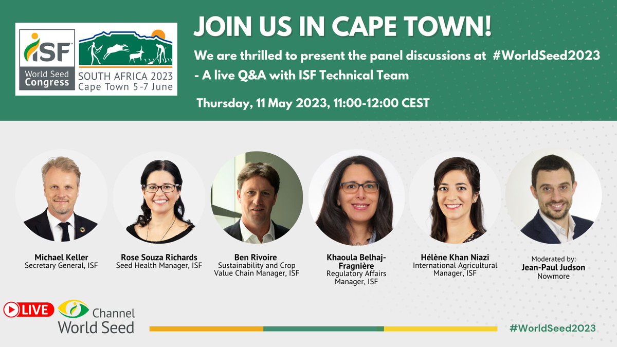 SeedFed's tweet photo. We are thrilled to present the panel discussions of the #WorldSeed2023.
Join us Live on Channel World Seed 📅 11 May 2023, 11:00, as we explore an essential part of the congress: the discussions on regulatory and policy matters in the seed sector.  🔗 https://t.co/PVwK0GSrm0 https://t.co/84hAz8hDgz