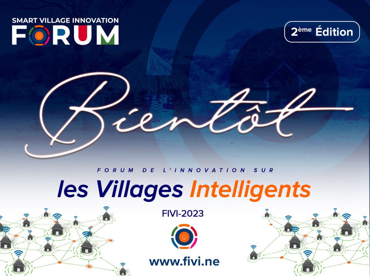Forum d'Innovation sur les Villages Intelligents (@fivi2022) on Twitter photo Le Forum de l’Innovation sur les Villages Intelligents (Smart Villages Innovation Forum) #édition_2023 bientôt, restés connectés.
<a href="/FIVI2022/">Forum d'Innovation sur les Villages Intelligents</a>
#Fivi2023
<a href="/AnsiNiger/">ANSI-Niger</a> <a href="/Sante_Gouv/">Ministère de la Santé et de l'Accès aux soins</a> <a href="/ITUDevelopment/">ITU Development</a> <a href="/SmartAfrica/">SmartAfrica</a> <a href="/amos_spacecom/">Dan Krut</a> <a href="/Banquemondiale/">Banque mondiale</a> Le Forum de l’Innovation sur les Villages Intelligents (Smart Villages Innovation Forum) #édition_2023 bientôt, restés connectés.
<a href="/FIVI2022/">Forum d'Innovation sur les Villages Intelligents</a>
#Fivi2023
<a href="/AnsiNiger/">ANSI-Niger</a> <a href="/Sante_Gouv/">Ministère de la Santé et de l'Accès aux soins</a> <a href="/ITUDevelopment/">ITU Development</a> <a href="/SmartAfrica/">SmartAfrica</a> <a href="/amos_spacecom/">Dan Krut</a> <a href="/Banquemondiale/">Banque mondiale</a>