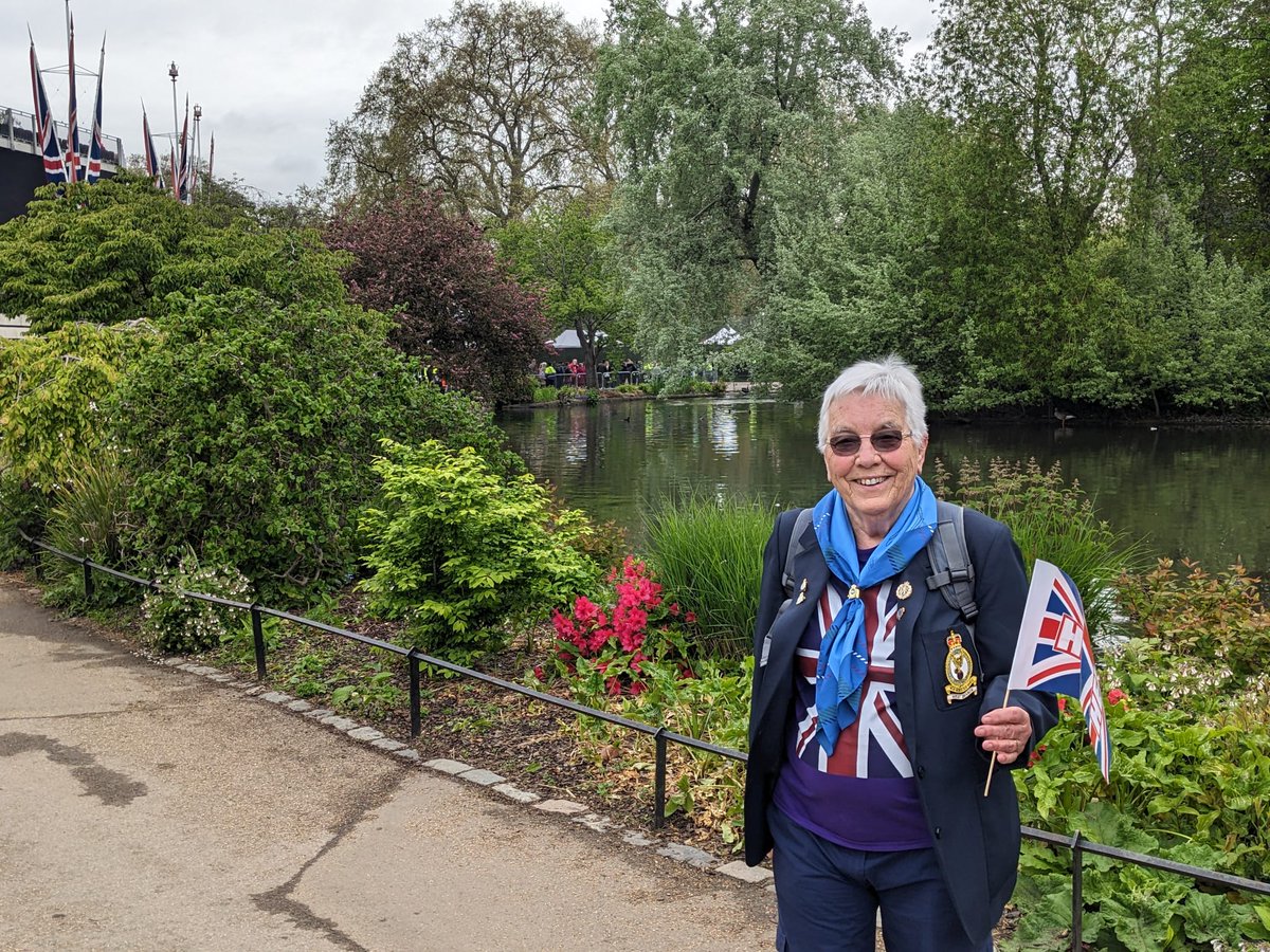 Approaching the Grandstand outside Buckingham Palace on Saturday BEFORE the rain