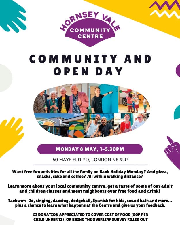 ***TODAY*** at Hornsey Vale in Mayfield Road next to Stationers Park. Taster sessions from 1.30pm!