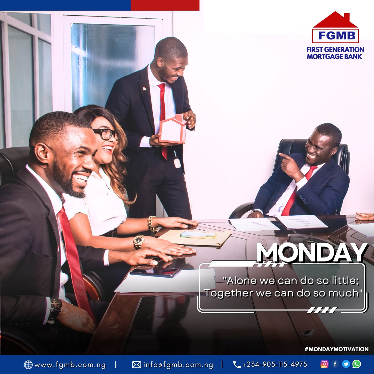It's a new week. Together we can make your Homeownership dreams a reality.👍🏽 #teamworkmakesthedreamwork

#fgmb #mondaymotivation #team #teamwork #excellence #together #mortgagebank #mortgageservices #MondayMood