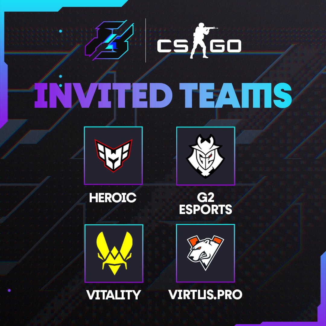Meet the first four CS:GO teams invited directly to #Gamers8 2023! 🙌🙌

🔷 <a href="/heroicgg/">HEROIC</a>
🔶 <a href="/G2esports/">G2 Esports</a>
🔷 <a href="/TeamVitality/">Team Vitality 🐝</a>
🔶 <a href="/virtuspro/">Virtus.pro</a>

#TheLandOfHeroes