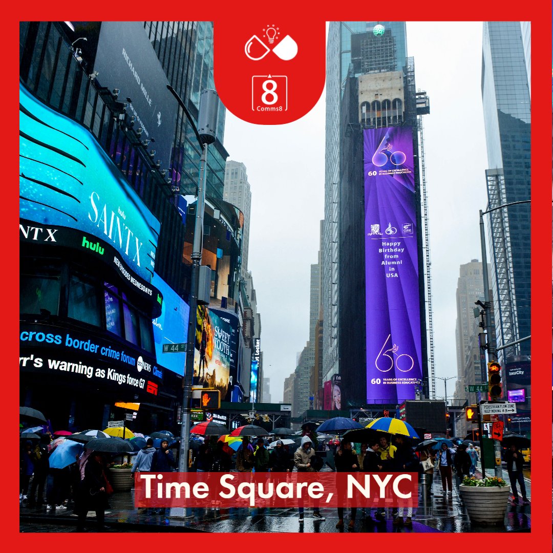 We are thrilled to share our new project: helping CUHK to launch the 60th Anniversary Global Campaign for the past two weeks. The outdoor activation went live in Toronto and the world’s most iconic landmark - Times Square NYC respectively! #Comms8 #Timesquare #CUHK