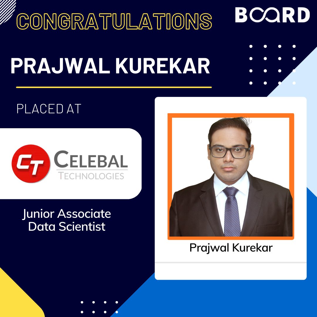 boardinfinity's tweet photo. Congratulations to Prajwal Kurekar on their amazing journey from being the fresher to Junior Associate Data Scientist !
Take a giant leap towards your dream career with Board Infinity
#BoardInfinity #CareerGrowth #StudentJourney #CareerGrowth https://t.co/BMhZecQ6K7
