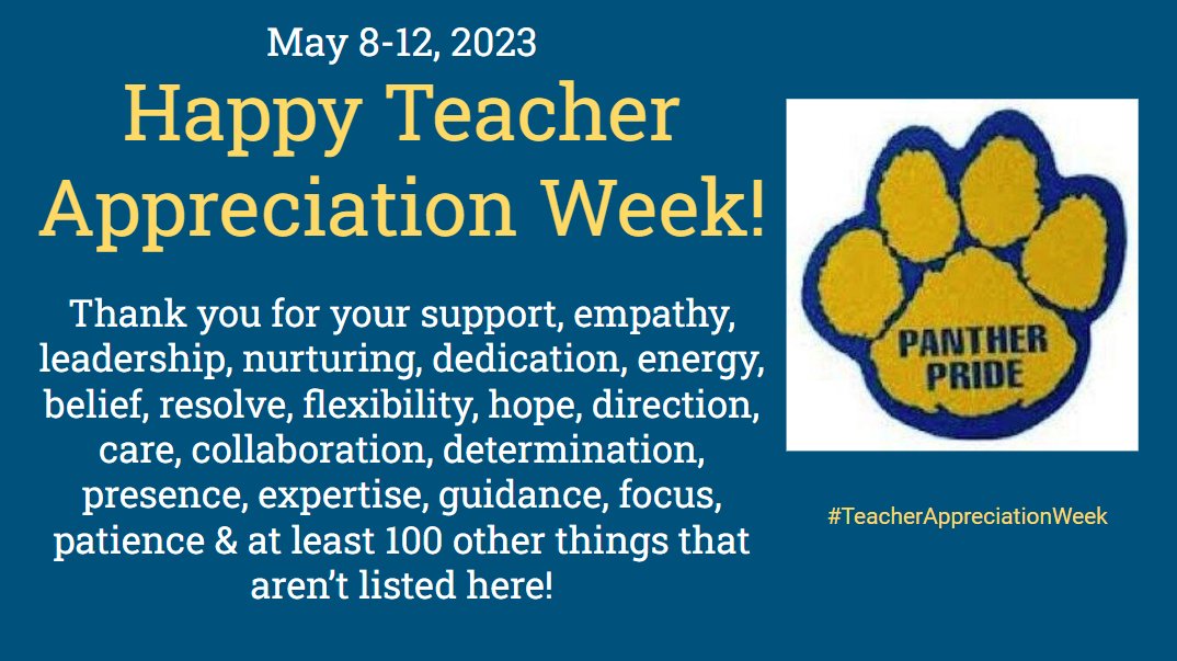Thank you to all the educators who make a difference for our students, their families, our communities and our nation. #ThankATeacher #TeacherAppreciationWeek2023 #PeqPantherPride #NockNation