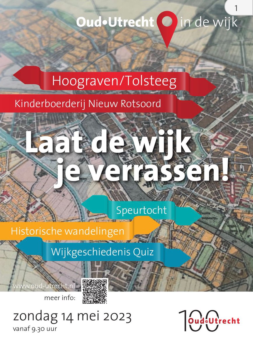 Jubileum Wijkentour Hoograven Tolsteeg op 14 mei 
Met een speurtocht met de kinderen door de wijk, nieuwe weetjes uit je wijk ontdekken bij de historische wandeling met een gids of tijdens de Wijk Geschiedenis Quiz! 
#hoograven #tolsteeg
Zie ook oud-utrecht.nl/agenda/eveneme…