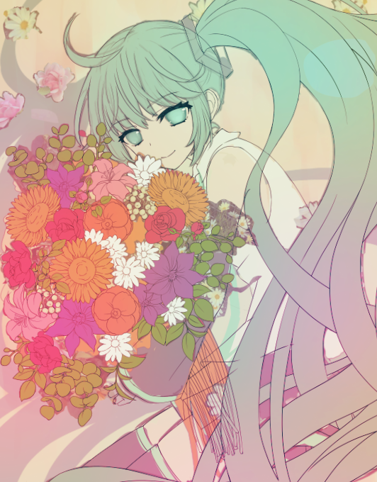 初音ミク 「WIP (今日初めてWIPが作業途中だという意味だと知った)」|アザカ　雪ミク最終候補３番🍚のイラスト