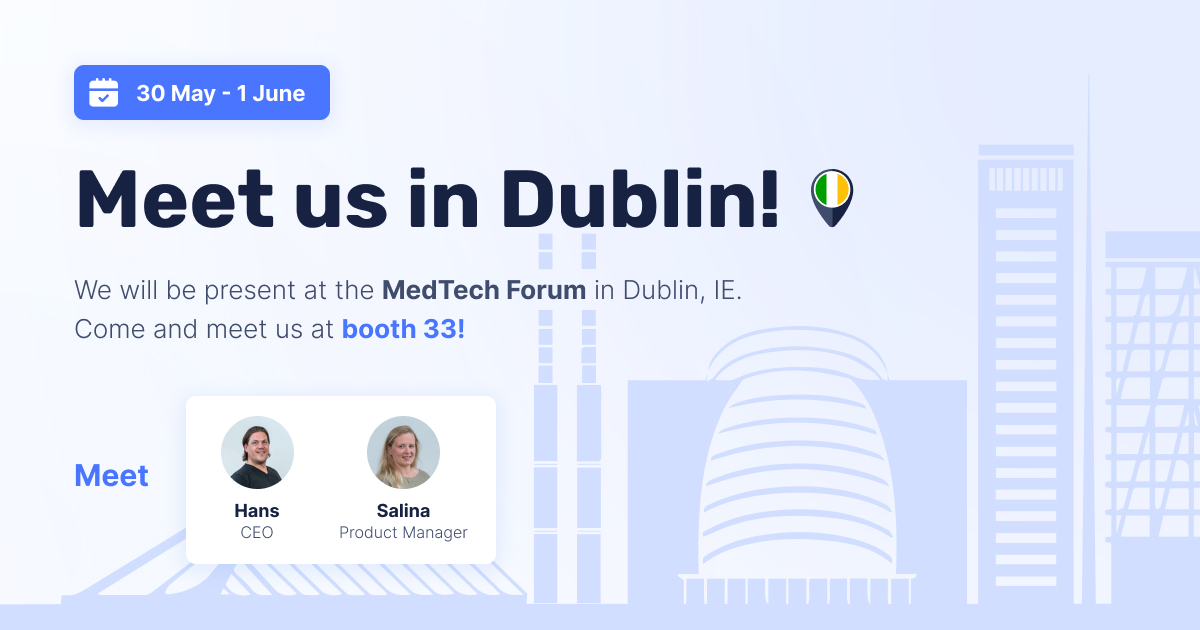 From 30th May to 1st June 2023, Extra Horizon will be at The MedTech Forum in Dublin, Ireland! 🇮🇪 

Make sure to stop by booth 33 to meet Hans De Leenheer and Salina Smellers!

#MTF2023 #medtech