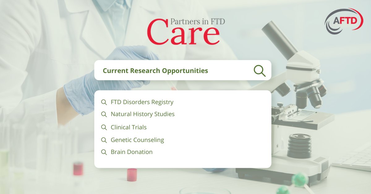 If you or a loved one has been diagnosed with any FTD subtype, or if you are a past or current caregiver or biological relative, there are research opportunities available for you. 

👉 Learn more in our latest issue of Partners in FTD Care at: bit.ly/3KUGFg5