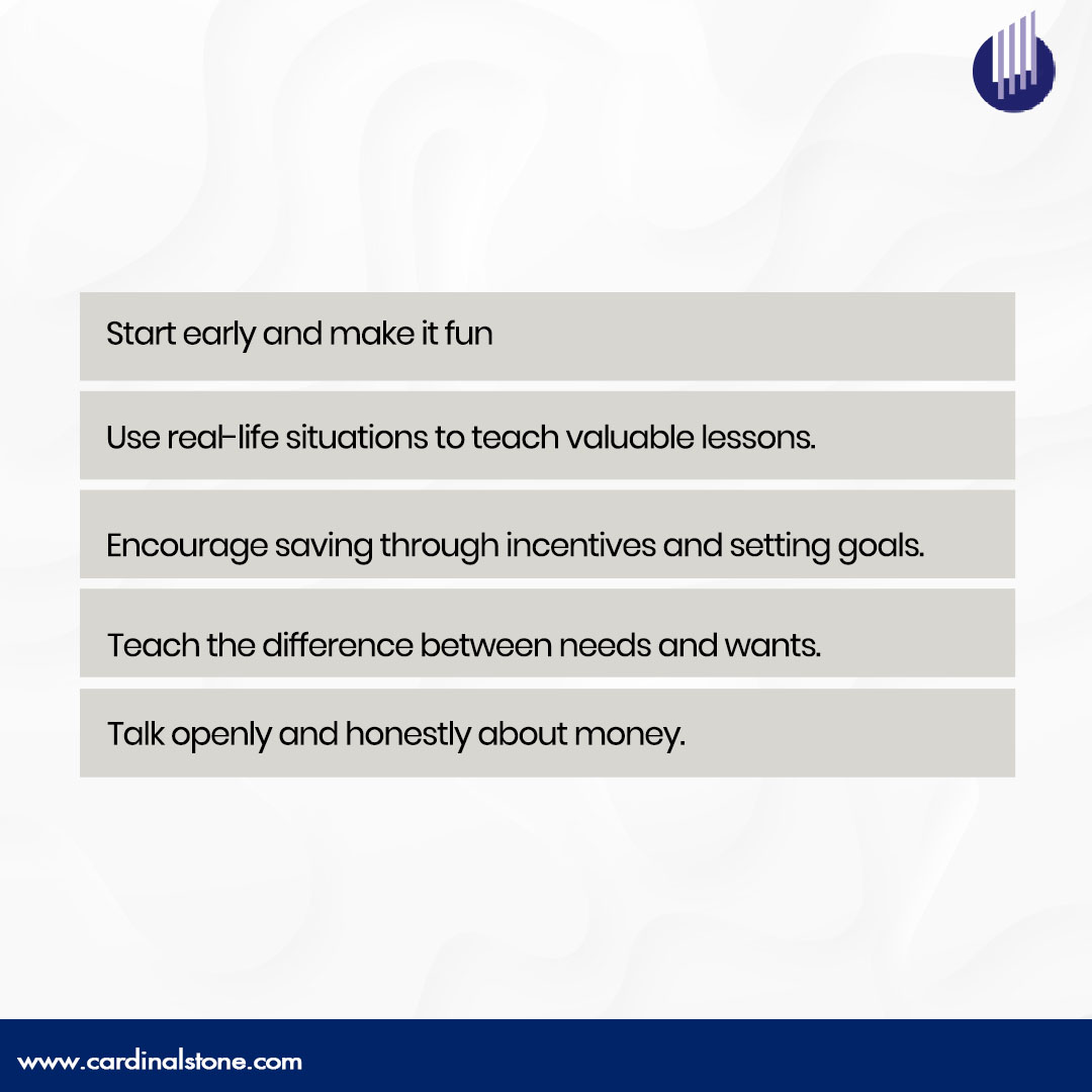 CardinalStoneNG's tweet photo. If you're looking to teach your kids financial literacy,  here are 5 easy tips to get you started. 

#FinancialLiteracyinKids #Parenting #parentingtips #CardinalStone https://t.co/54zDAYn1bq