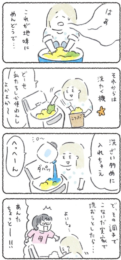 ペットの洋服いっしょに洗う? ●つづき→ #豆しばこつぶ #漫画が読めるハッシュタグ