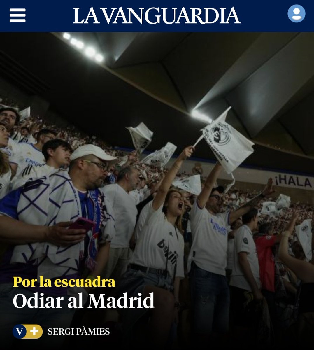 <a href="/DBR8/">David Bernabeu Reverter</a> Odiar al Madrid...luego tú y los periodistas nazis os dedicáis a atacar a Vini.
Por indignidad cobráis pero moriréis también sin ella, cuando os toque el turno, todo ser humano en vuestro caso ser humano no lo contempla mi mente q lo seáis
Sois de la cofradía del euro y del odio