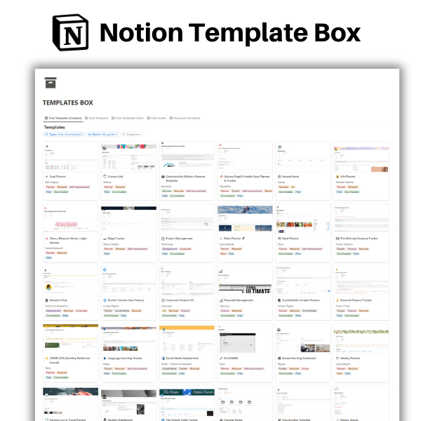 joylovedigital's tweet photo. 🚨Fed up with cluttered template collections !?🚨 

Get Template Box! Ur one-stop solution for organized templates! 

Sharing my collection of templates done by my talented notion buddies! 

Follow them, Retweet &amp; Like!
To show u like their templates too!

Type "📦" for DM link! https://t.co/I5lmpiCbv6