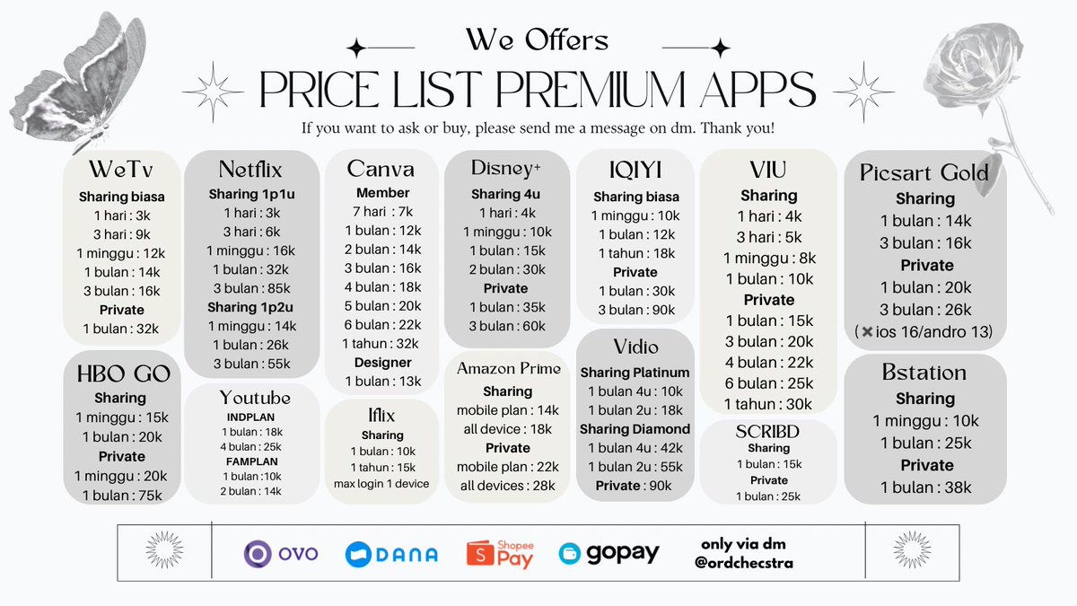 ordchecstra's tweet photo. welcome ^^
we are ready to provide your needs! ♡︎

★ trusted
☆ harga terjangkau
★ payment via OVO/Dana/Spay/Gopay
☆ contact by direct message!

https://t.co/NY6PXxoh6h https://t.co/PL4icV0tJe
