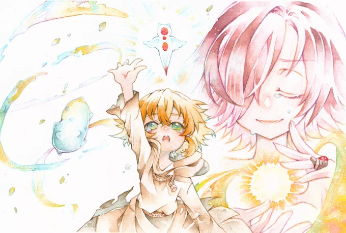 望さん(  )さんより #ヒスイの紡ぎ人 の小説イラスト描かせていただきました! 告知動画にも使われているので、ぜひ見てください〜!  小説はこちらから↓ 