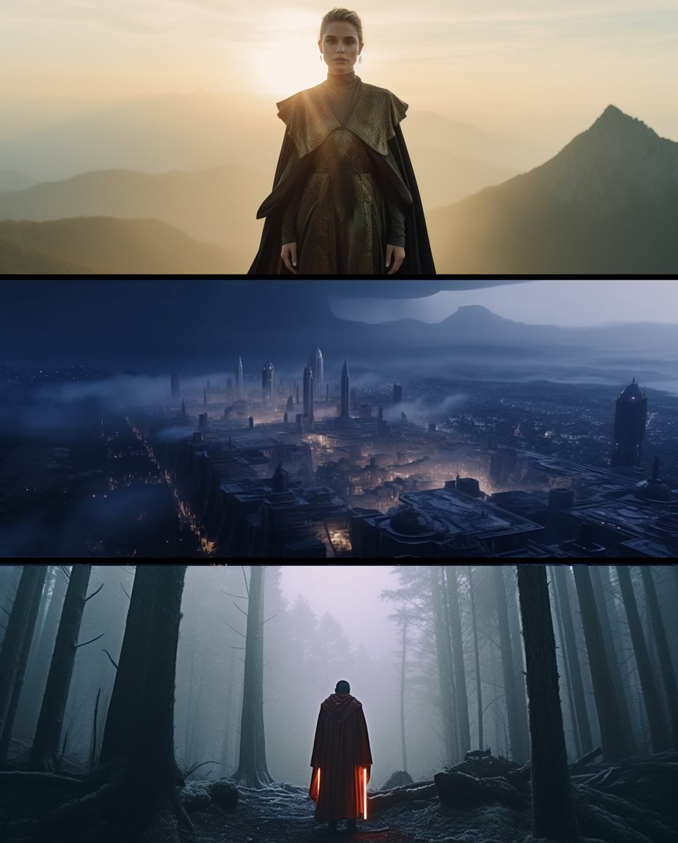 MichielYes's tweet photo. Trying out some cinematic storytelling with Midjourney, Star Wars inspired. What do you think? https://t.co/cok3uLcNqL