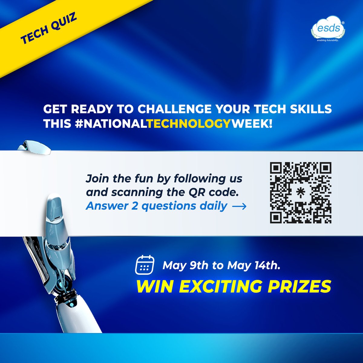 ESDSDataCenter's tweet photo. Challenge your tech prowess with our #TechnologyWeek Quiz!
Get ready for a tech-packed adventure!
Let's dive in together.
#ESDS4U #quiz #techquiz #technology #technologyday #nationaltechnologyday https://t.co/ld5UnSmCT8